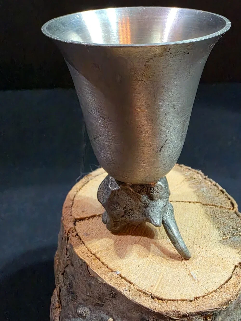 Vintage Towle Pewter Bull Head Stirrup Cup Shot Glass Jigger